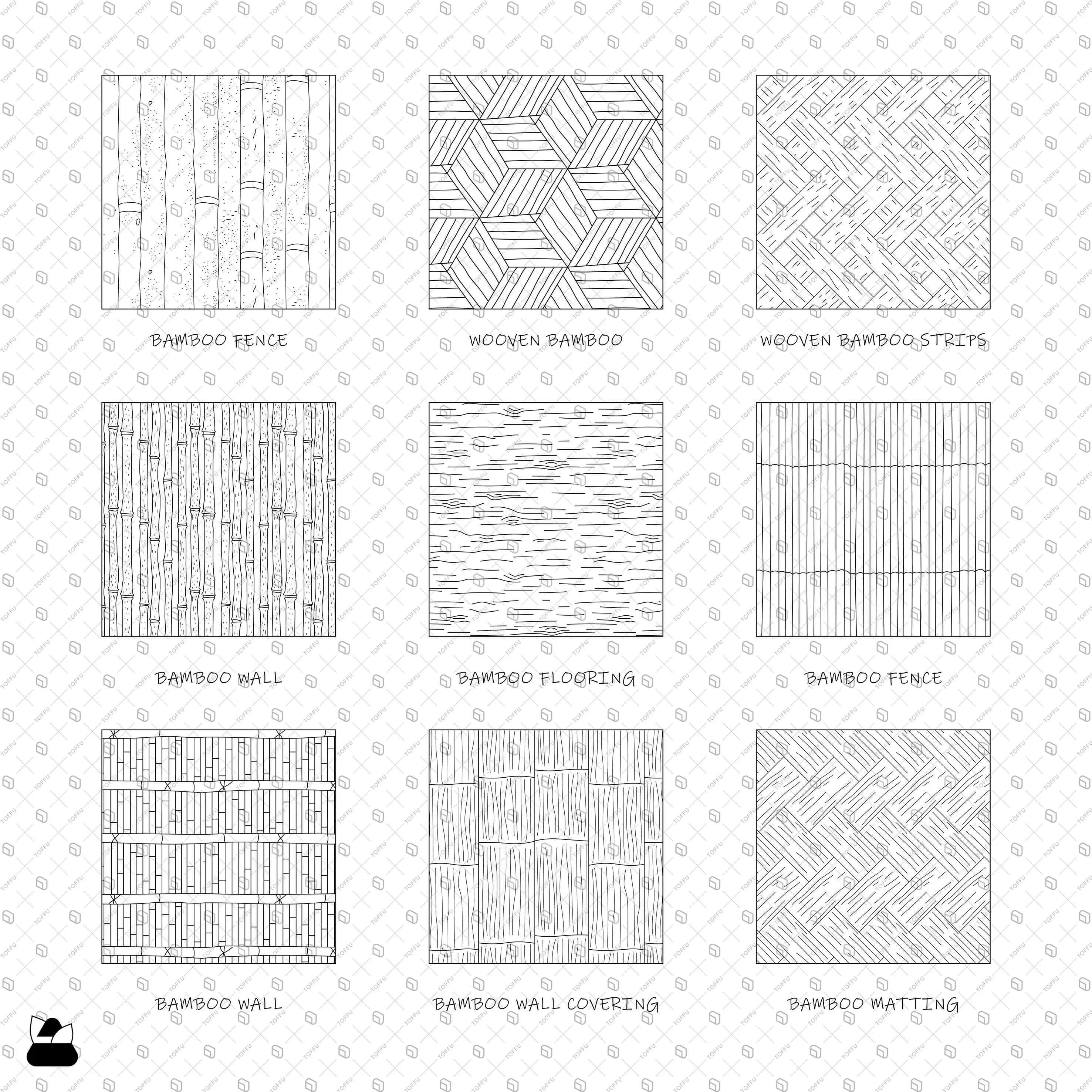 Swatch Bamboo Patterns Digital Artwork drawings | Toffu Co