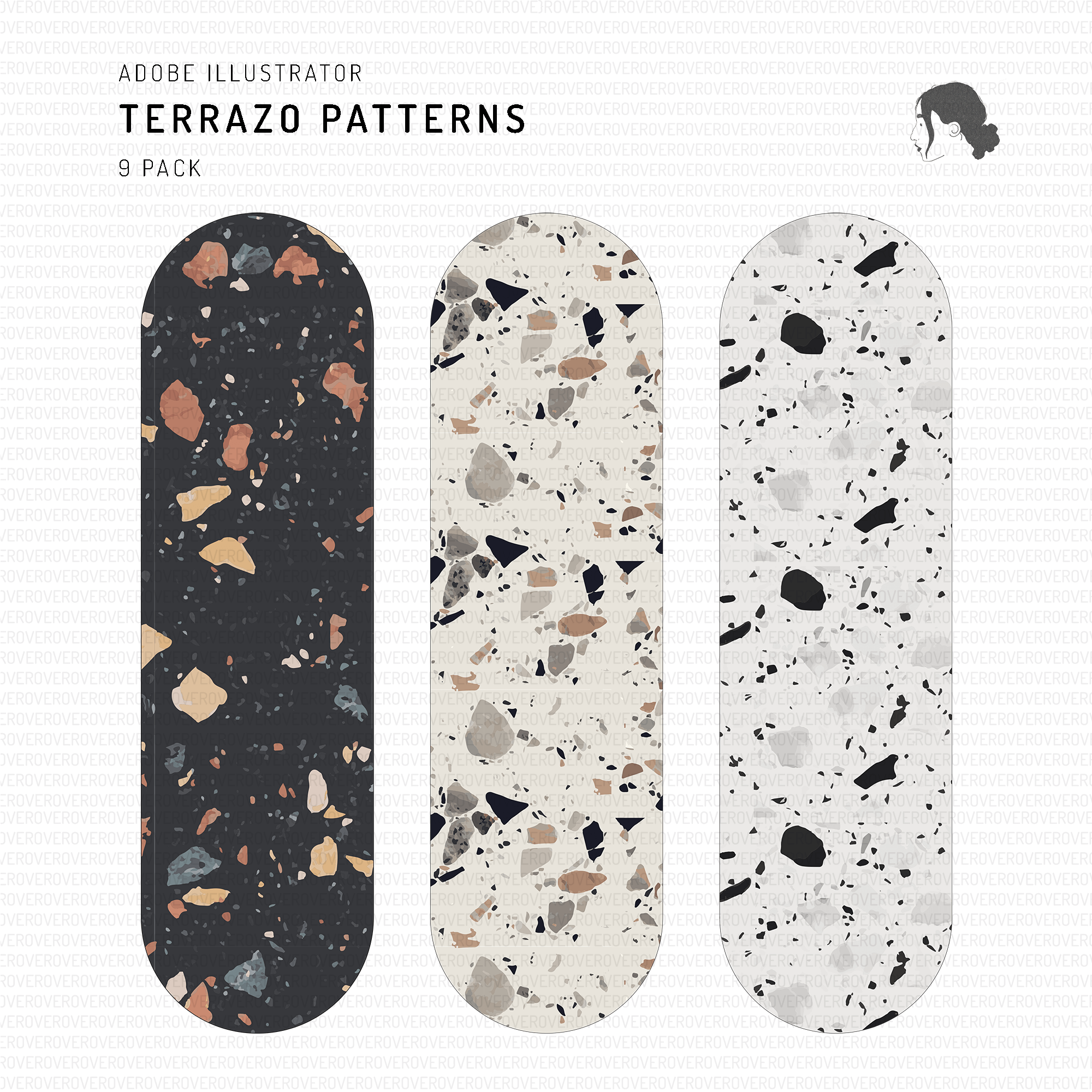 Swatch Colorful Terrazzo Patterns Digital Artwork drawings | Toffu Co