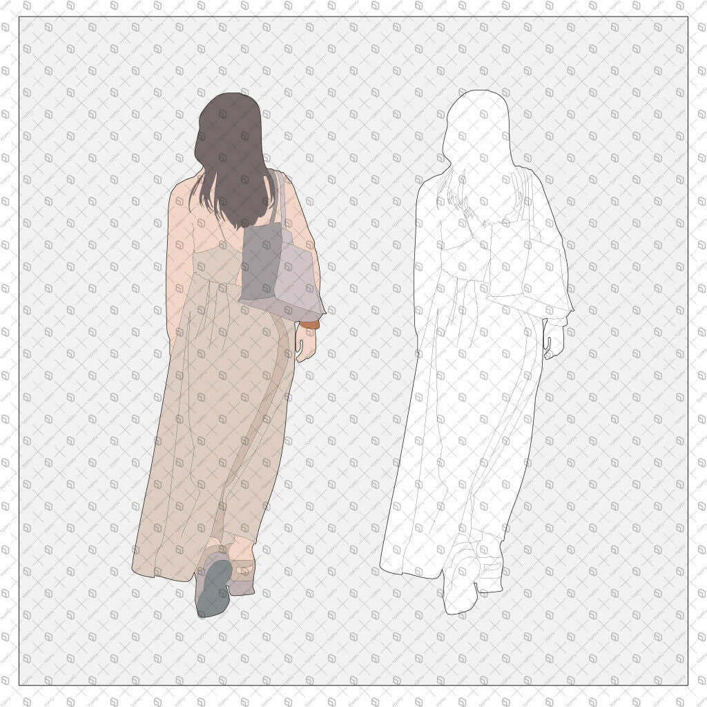 Flat Vector Human Figures Outline and Vectors 2 Digital Artwork drawings | Toffu Co