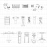 Cad and Vector Gym and Sport Equipment Top View Digital Artwork drawings | Toffu Co
