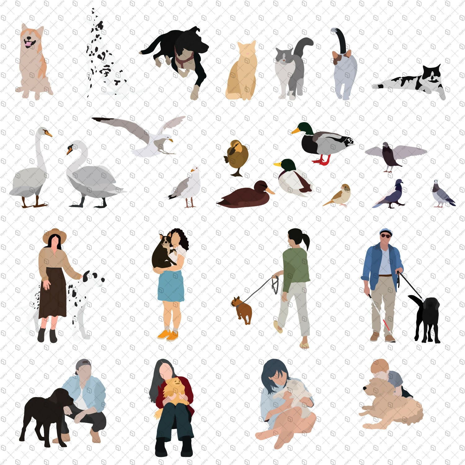 Flat-Vector-Uncomplicated-People-and-Animals