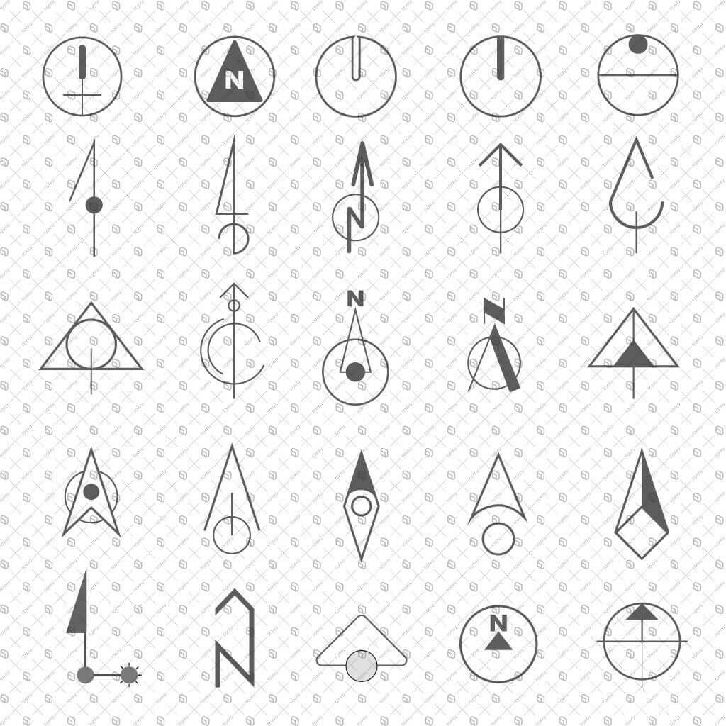 Flat Icon North Symbols (25 figures) Digital Artwork drawings | Toffu Co