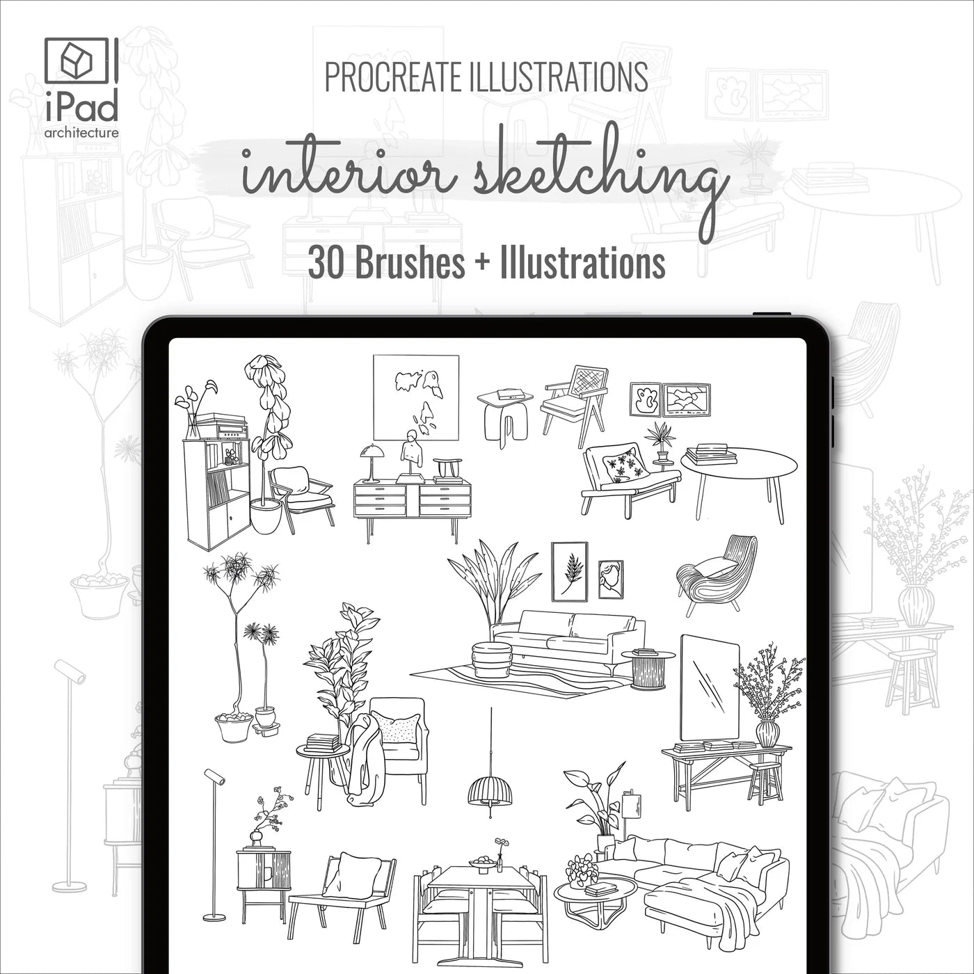 Procreate Illustrations Architecture Sketching Bundle PNG - Toffu Co