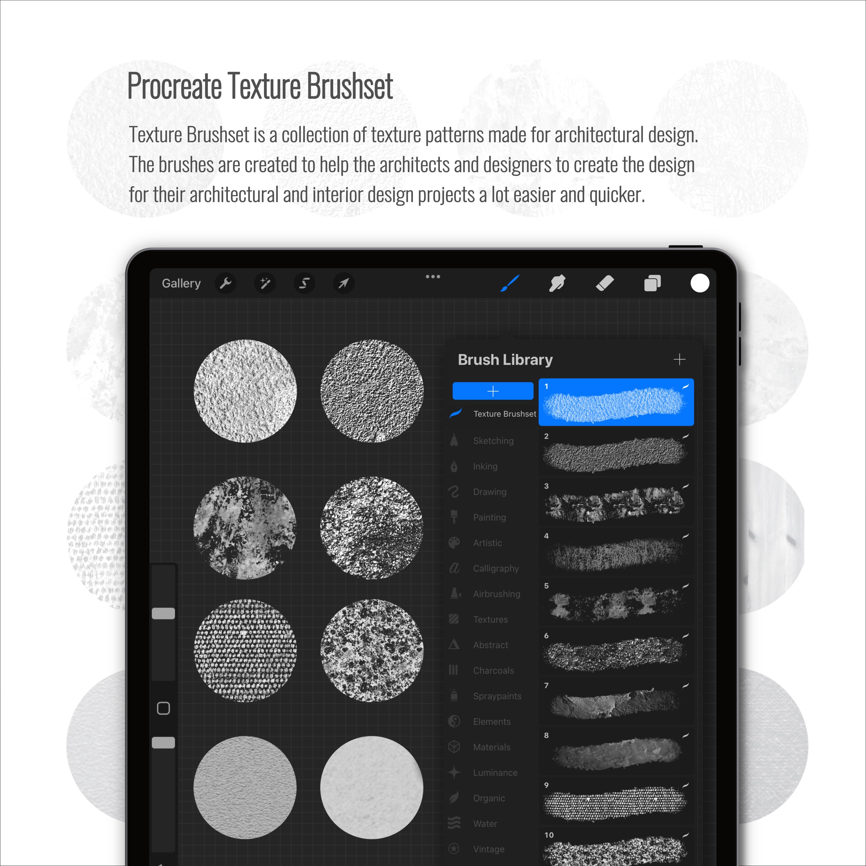 Procreate Texture Brushset PNG - Toffu Co
