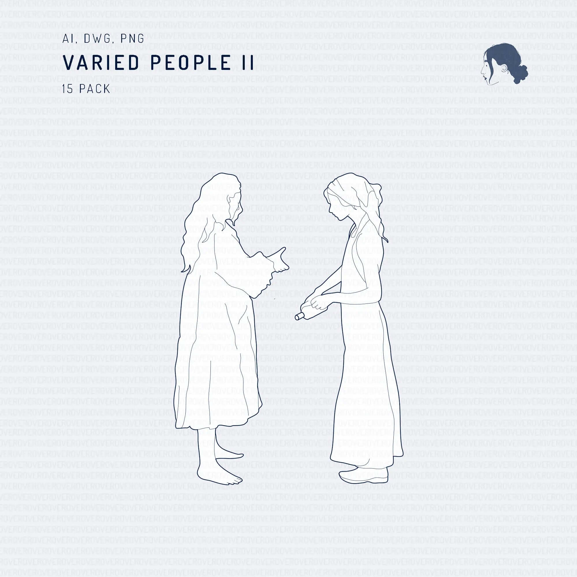 Cad Varied People II Digital Artwork drawings | Toffu Co