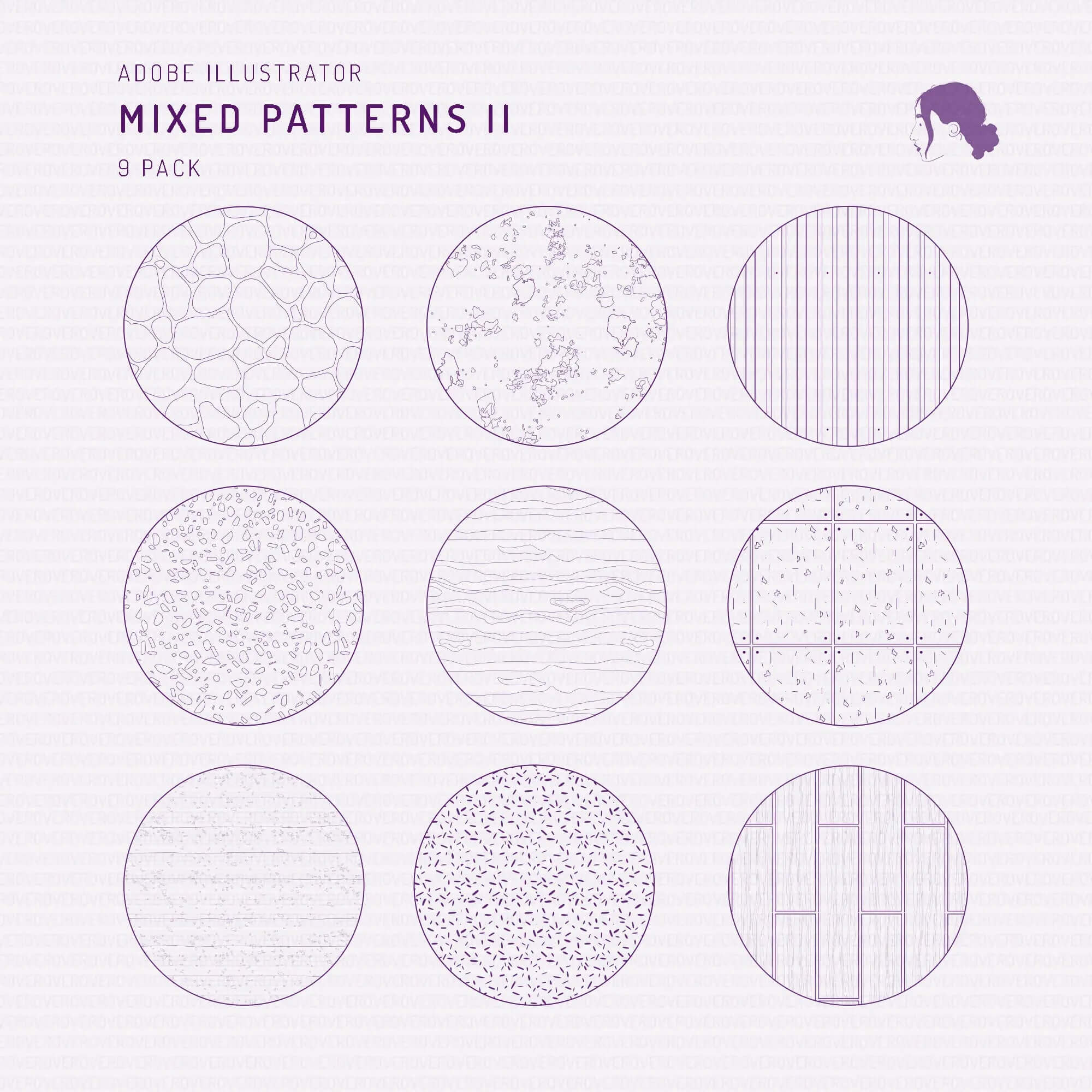 Swatch Architecture Mixed Patterns II Digital Artwork drawings | Toffu Co