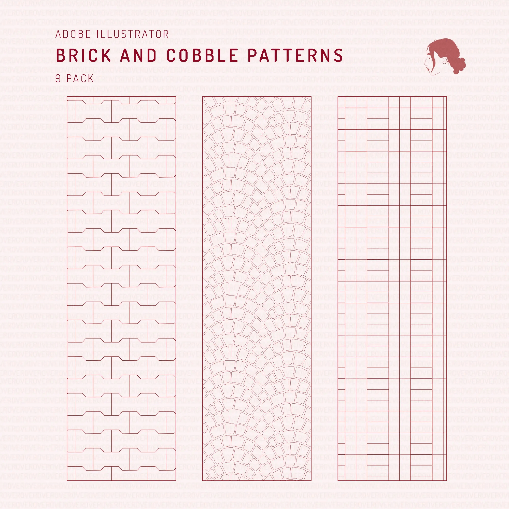 Swatch Brick and Cobble Patterns Digital Artwork drawings | Toffu Co