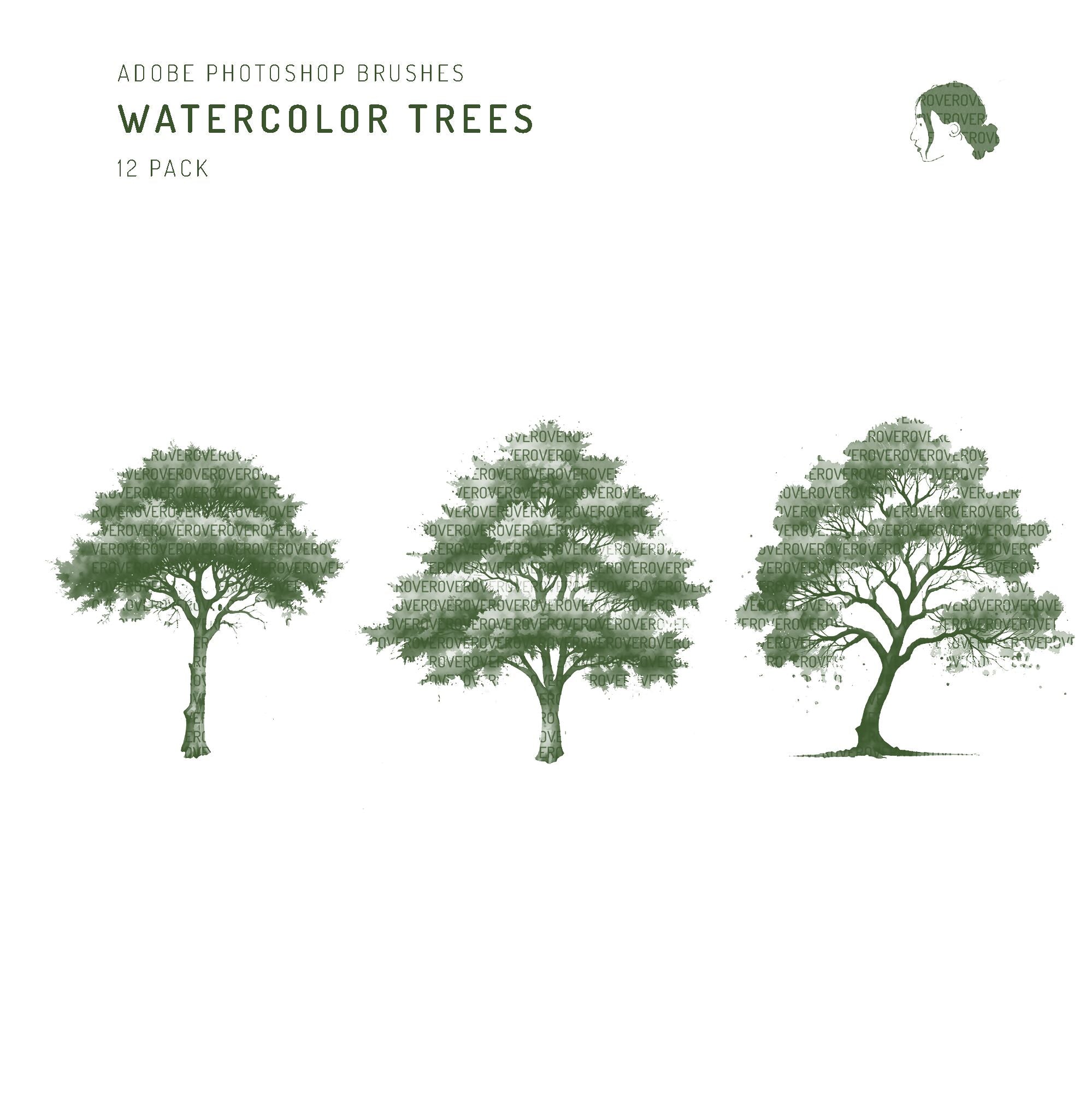 Brush Watercolor Trees PNG - Toffu Co