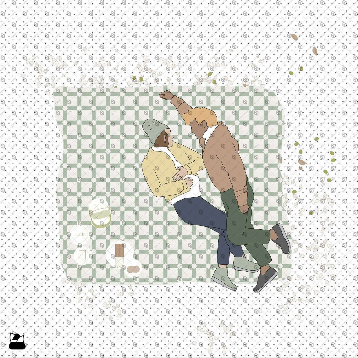 Flat Vector - Cad People Laying Down Digital Artwork drawings | Toffu Co