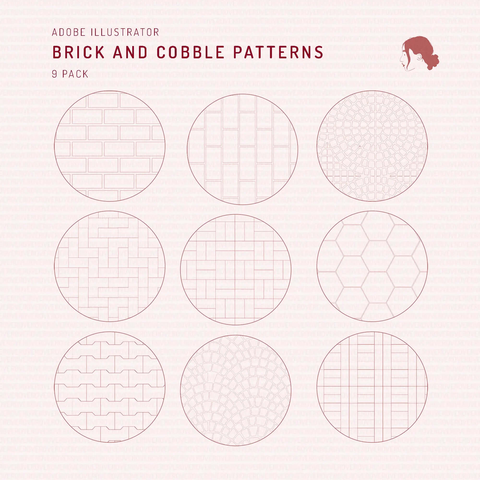 Swatch Brick and Cobble Patterns Digital Artwork drawings | Toffu Co
