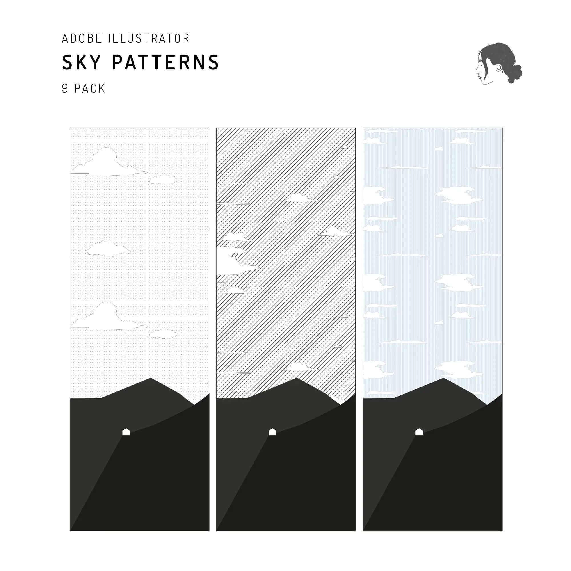 Swatch 9 Sky Patterns Digital Artwork drawings | Toffu Co