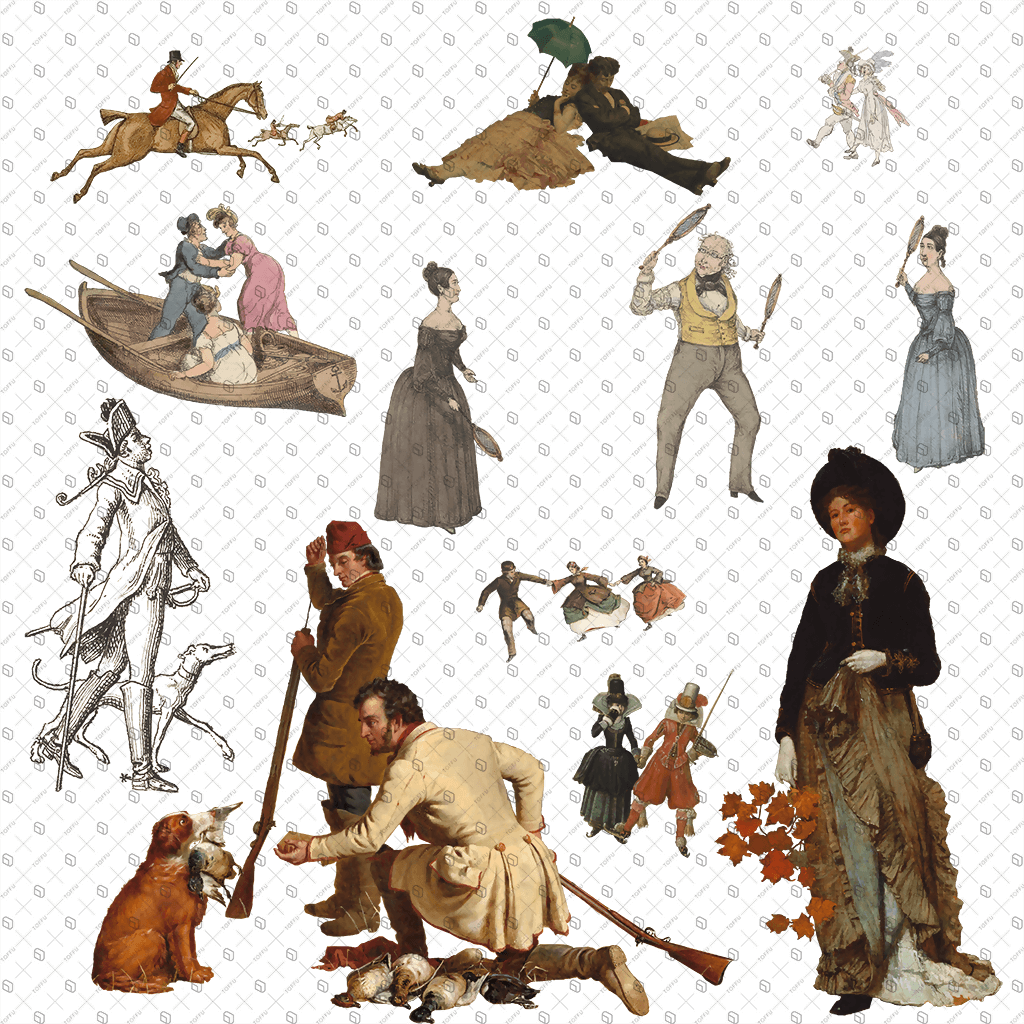 Cutout Outdoor Activity People From Painting Digital Artwork drawings | Toffu Co
