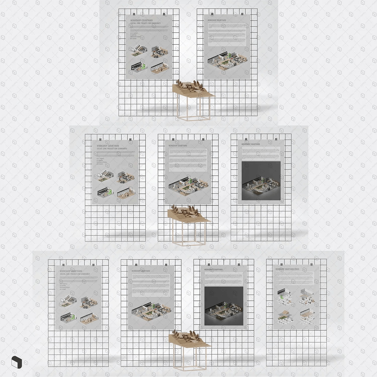 Architectural Presentation Templates & Mockups Digital Artwork drawings | Toffu Co