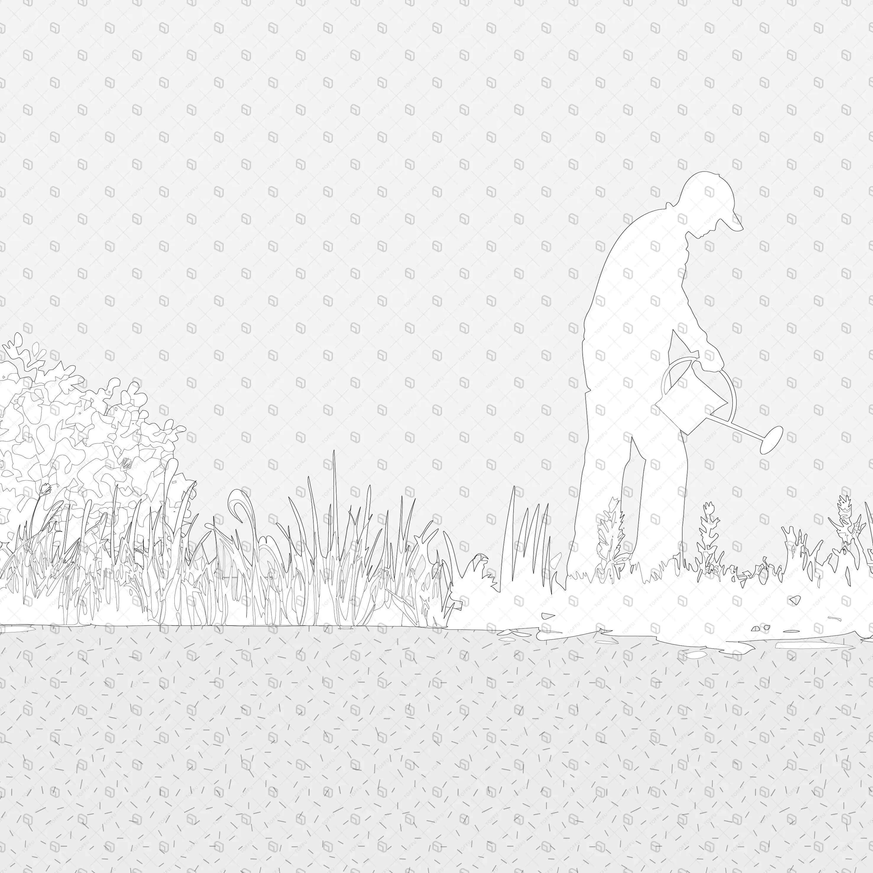 Cad Vegetation Plants and Grass 2 Digital Artwork drawings | Toffu Co