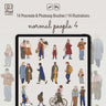Procreate & Photoshop Normal People Brushset & Illustrations 4 Digital Artwork drawings | Toffu Co