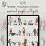 Procreate & Photoshop Normal People with Pets Brushset & Illustrations Digital Artwork drawings | Toffu Co