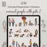 Procreate & Photoshop Normal People with Pets Brushset & Illustrations 2 Digital Artwork drawings | Toffu Co