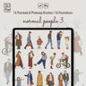 Procreate & Photoshop Normal People Brushset & Illustrations 3 Digital Artwork drawings | Toffu Co