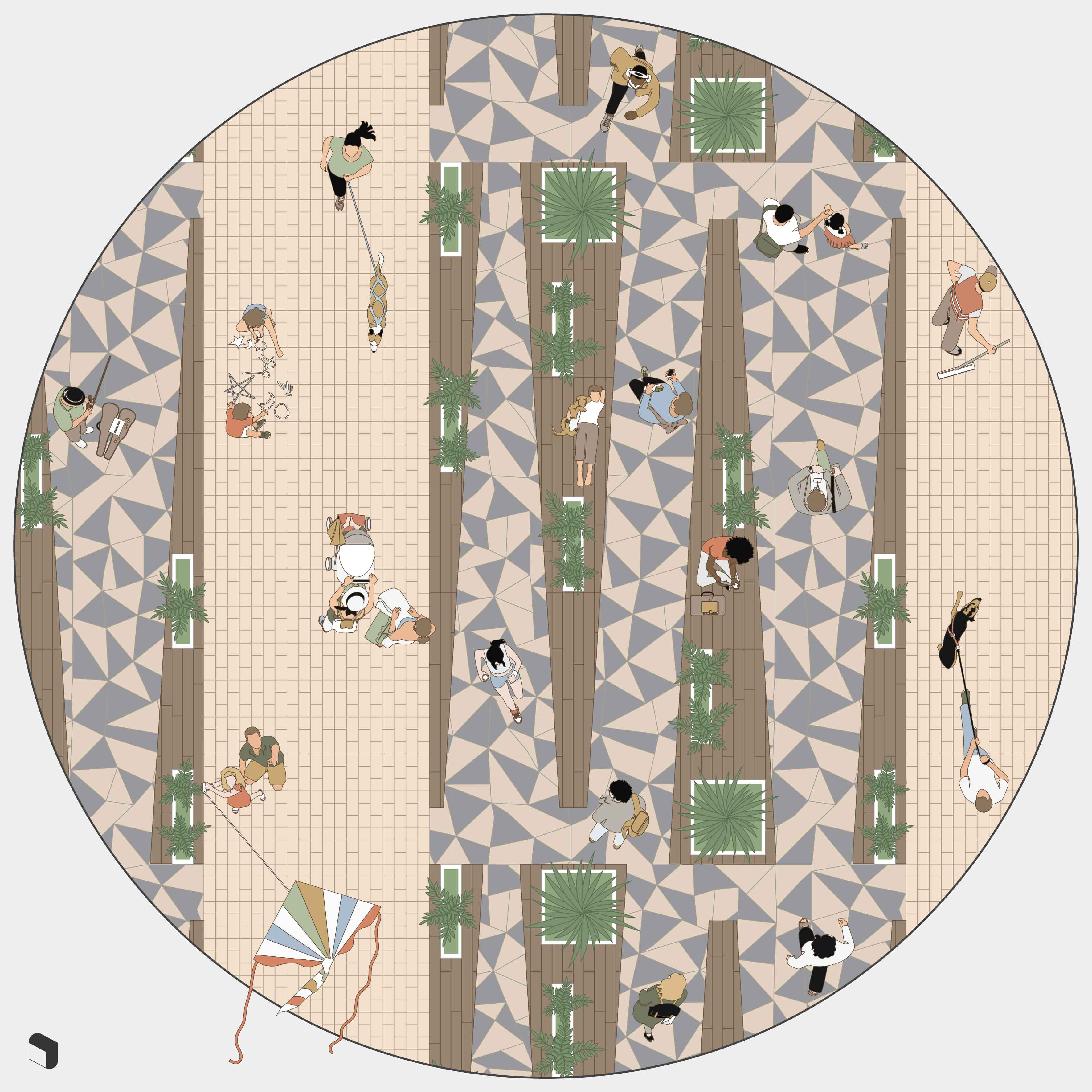 Swatch Park Pavement Patterns Digital Artwork drawings | Toffu Co