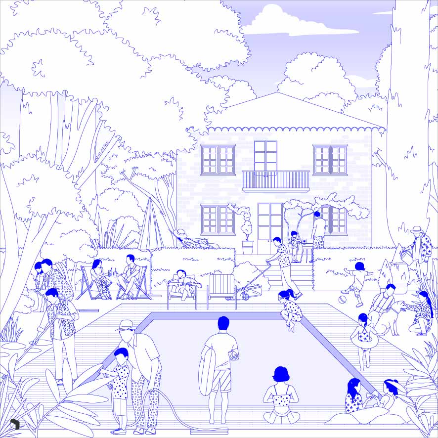 Cad Backyard Section Digital Artwork drawings | Toffu Co