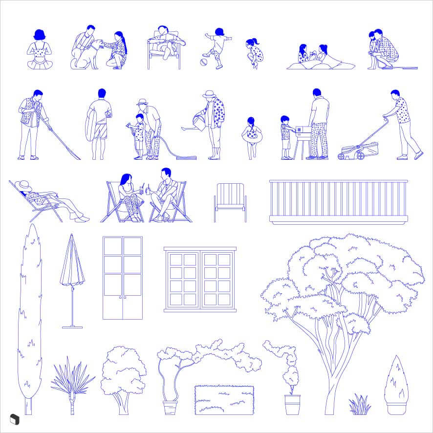 Cad Backyard Section Digital Artwork drawings | Toffu Co