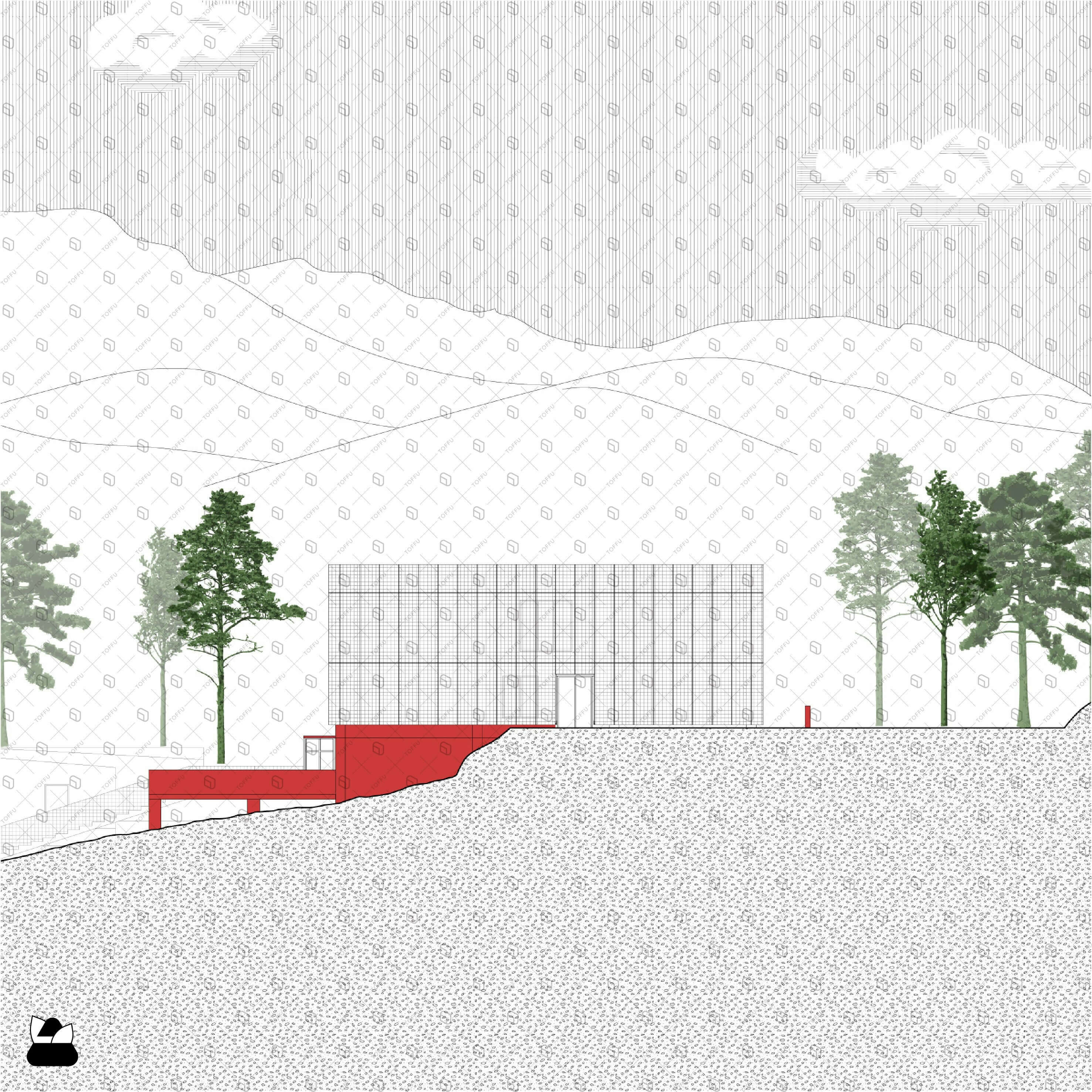 Flat Vector Tree Elevations Digital Artwork drawings | Toffu Co