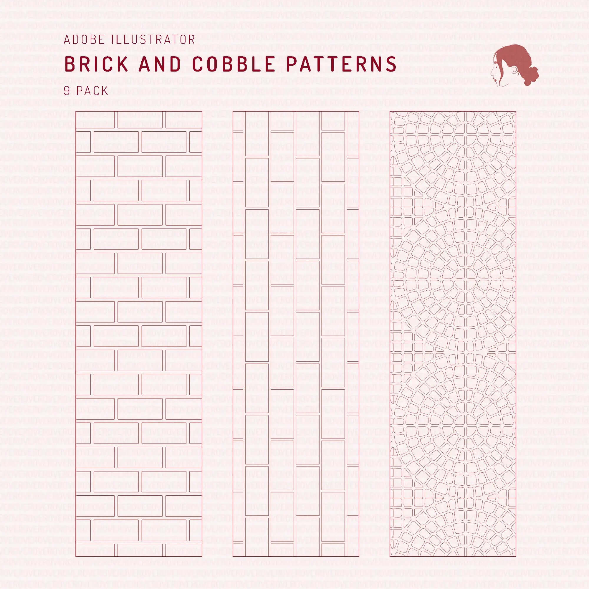 Swatch Brick and Cobble Patterns Digital Artwork drawings | Toffu Co
