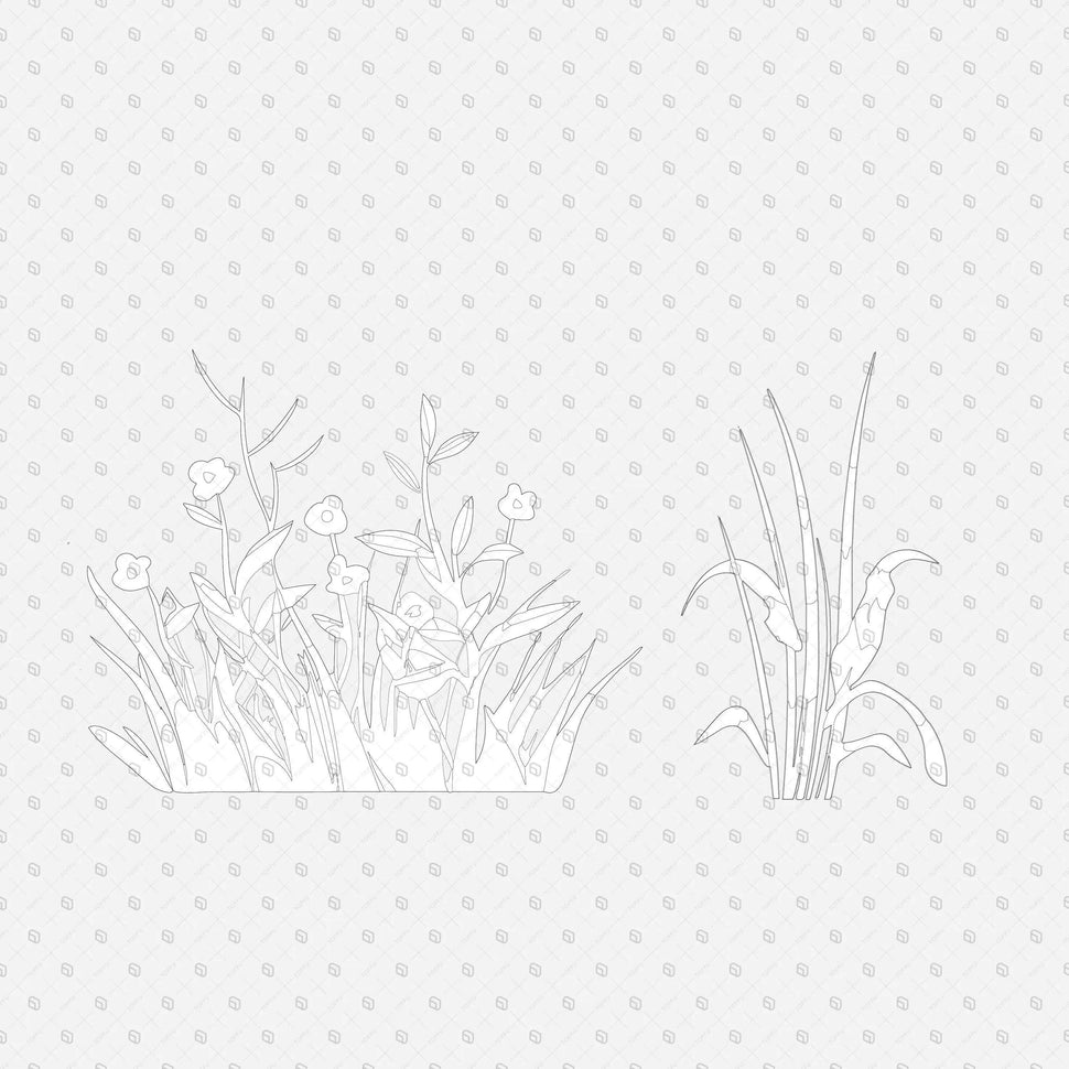 Cad Vegetation Plants and Grass 2 | Toffu Co