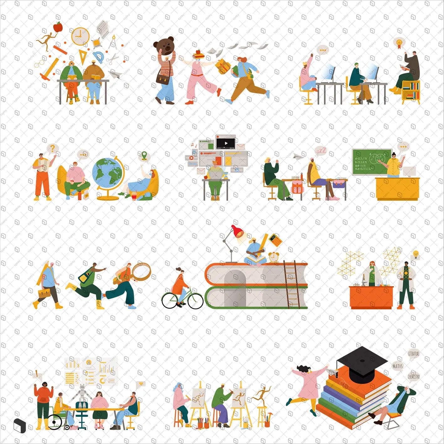 Flat Vector Web Design School Characters Uncategorized drawings | Toffu Co