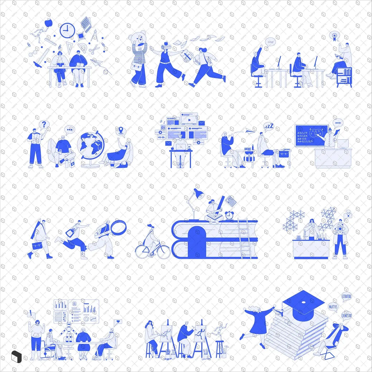Flat Vector Web Design School Characters Uncategorized drawings | Toffu Co
