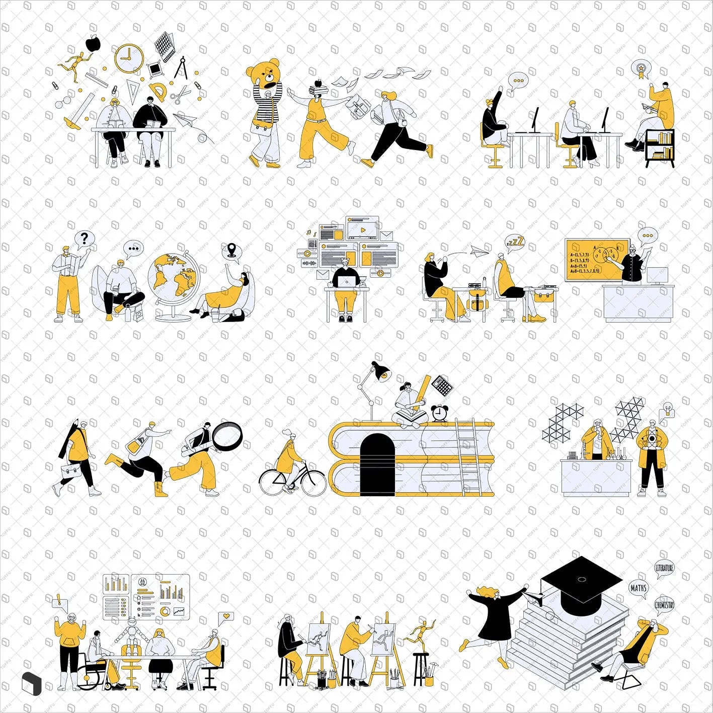 Flat Vector Web Design School Characters Uncategorized drawings | Toffu Co
