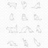 Cad Set of Detailed Cats Digital Artwork drawings | Toffu Co