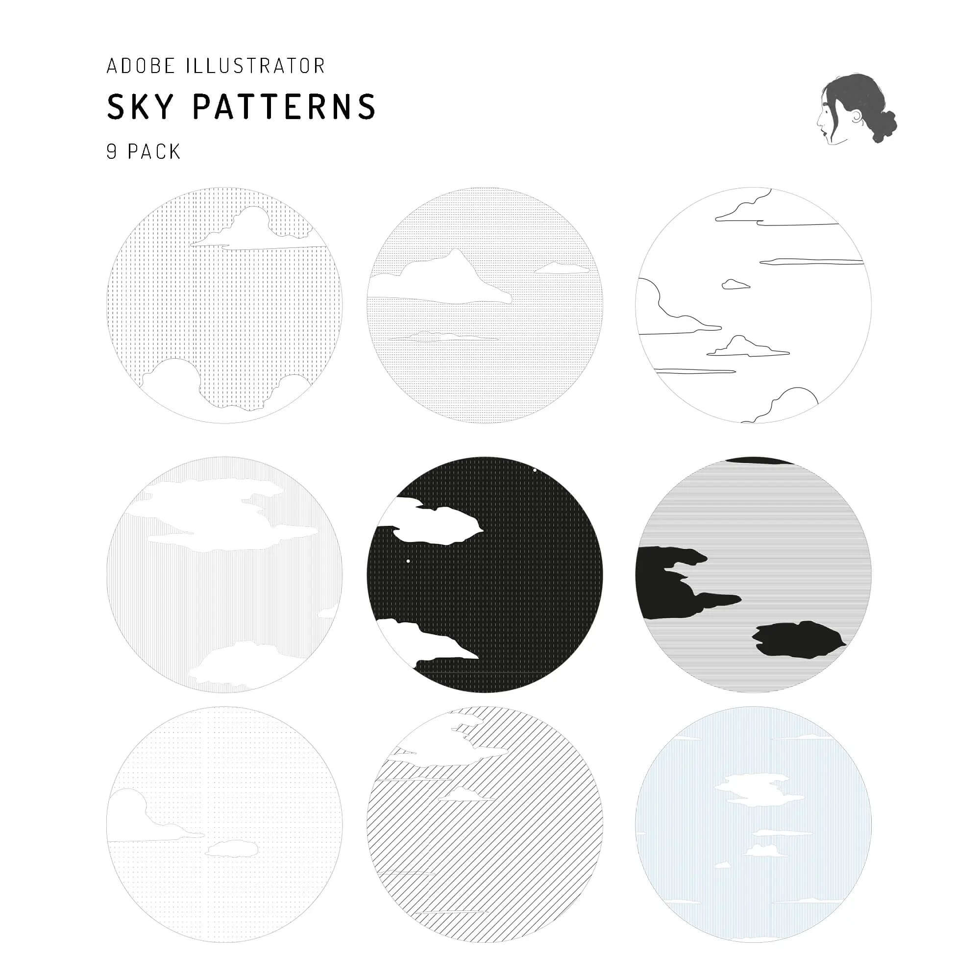 Swatch 9 Sky Patterns Digital Artwork drawings | Toffu Co