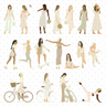 Flat Vector Girls at the Park Digital Artwork drawings | Toffu Co