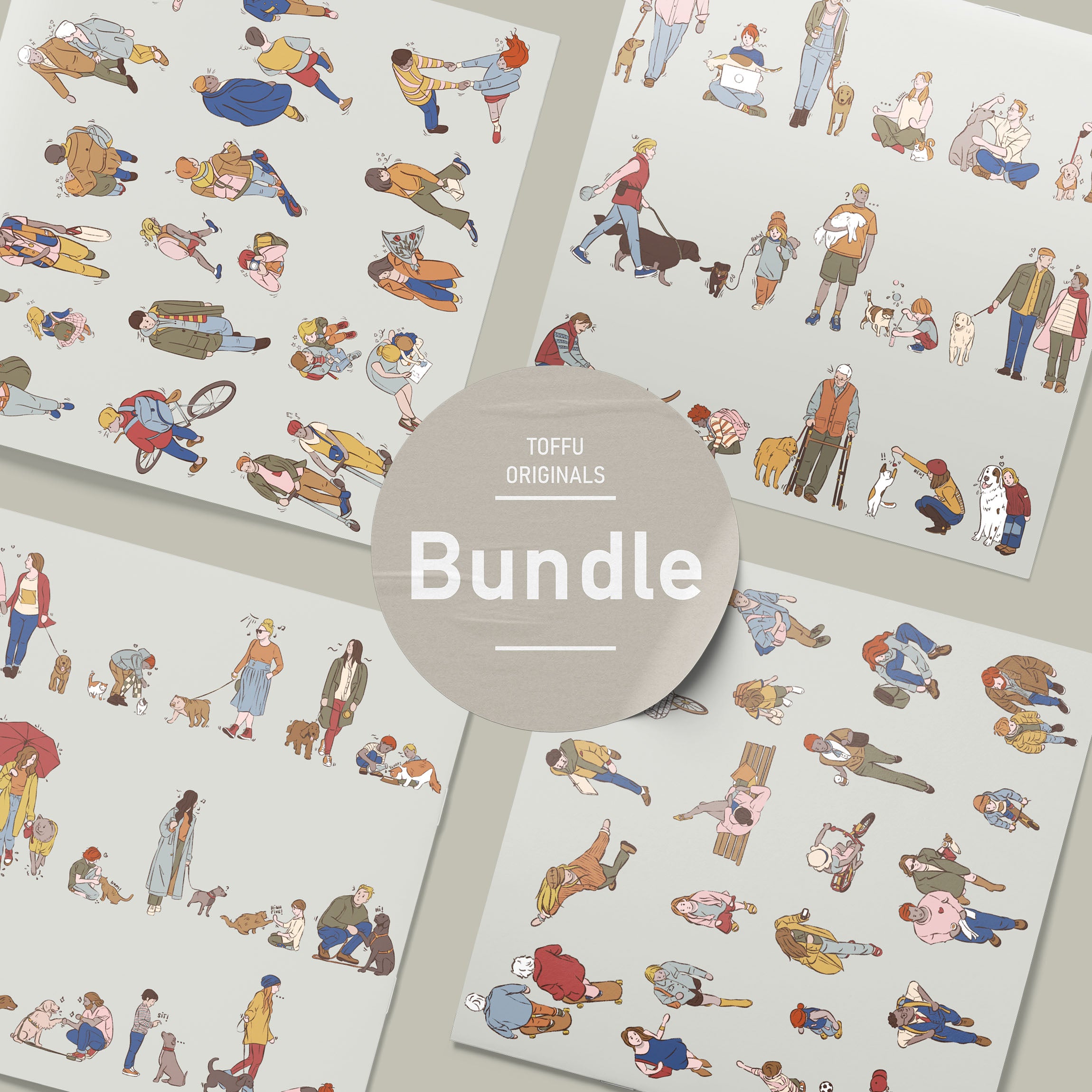 Procreate & Photoshop Illustrations Normal People Bundle 2 PNG - Toffu Co