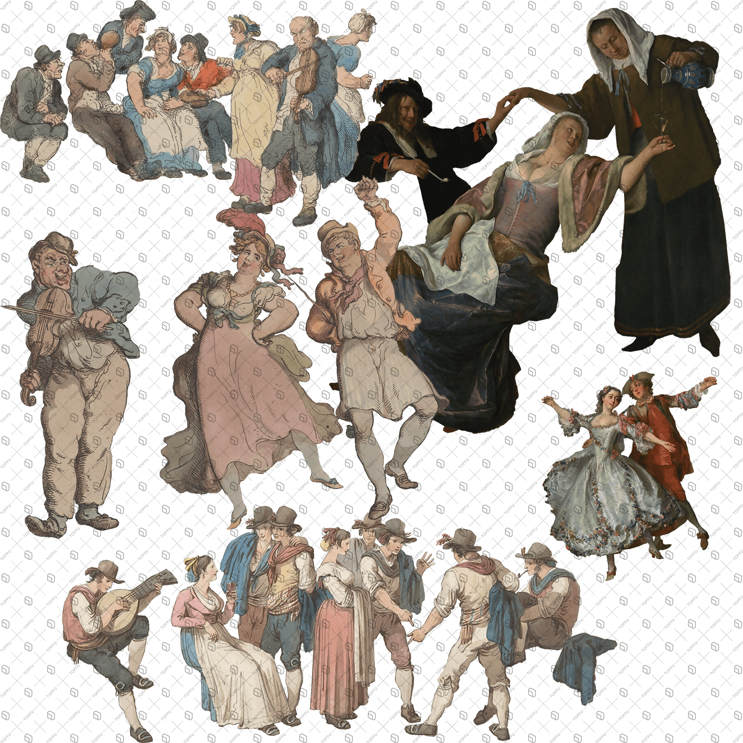 Cutout Party People From Painting Digital Artwork drawings | Toffu Co