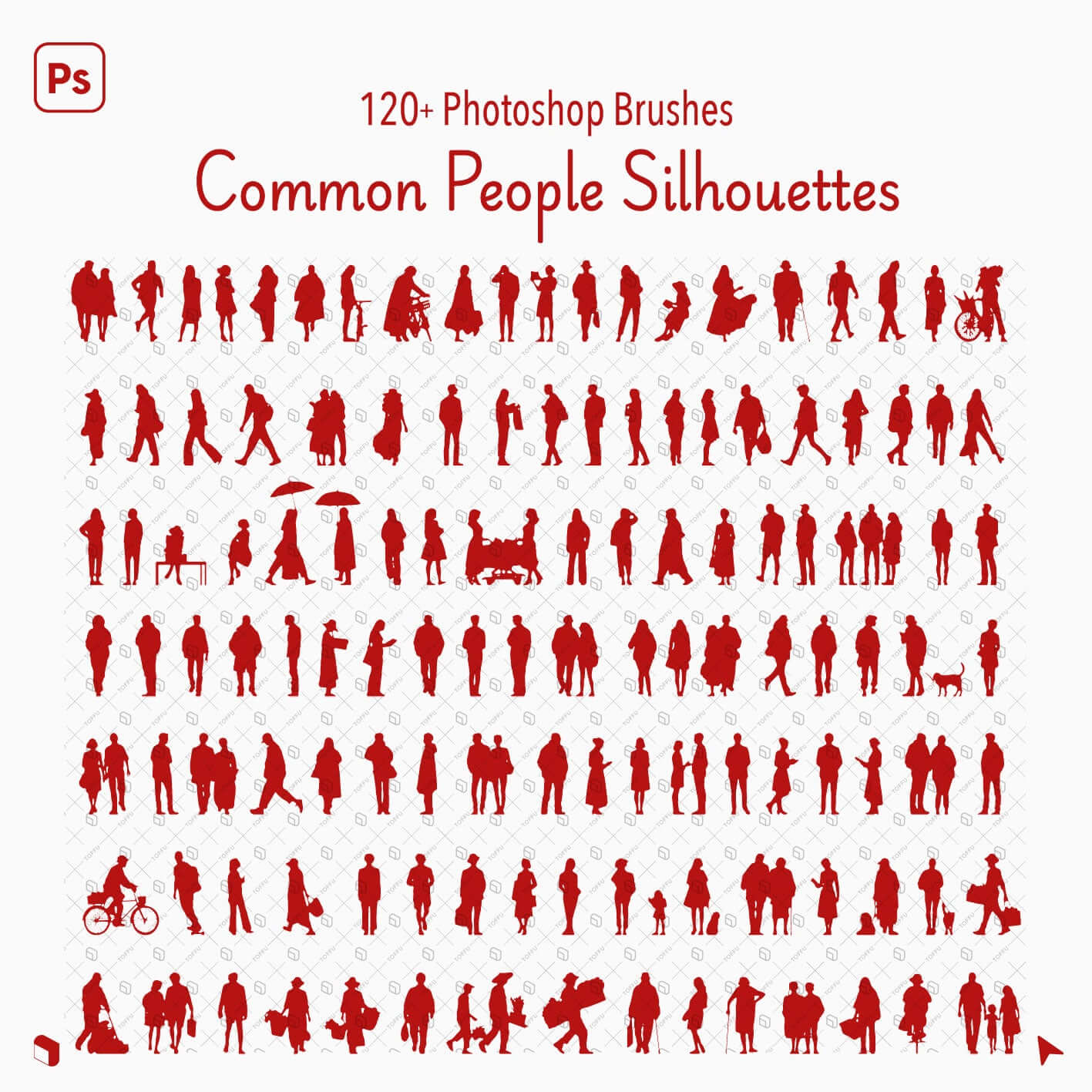 Photoshop Common People Silhouette Brushes Digital Artwork drawings | Toffu Co