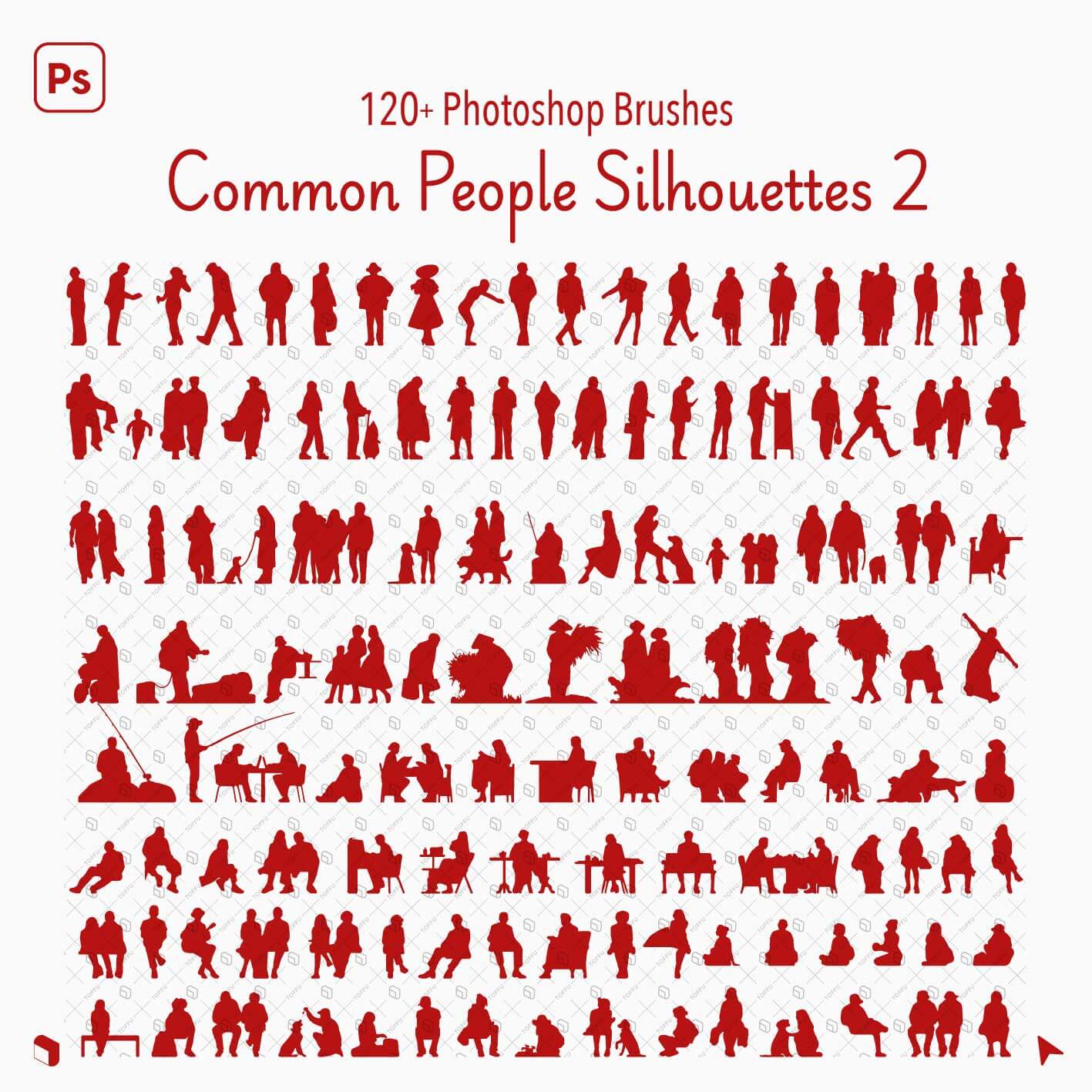 Photoshop Common People Silhouette Brushes 2 Digital Artwork drawings | Toffu Co