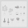 Cad Interior Potted Plants Digital Artwork drawings | Toffu Co