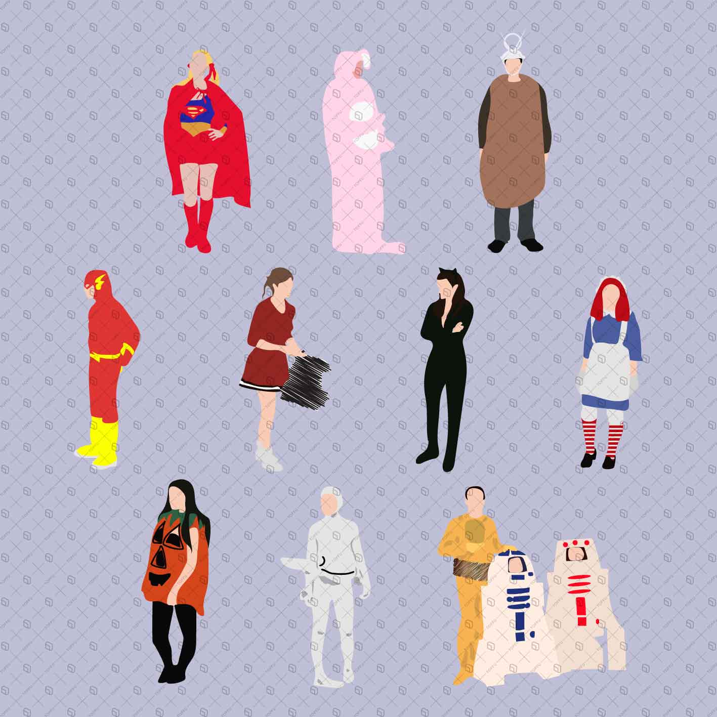 Flat Vector Halloween TV Shows Edition - Toffu Co