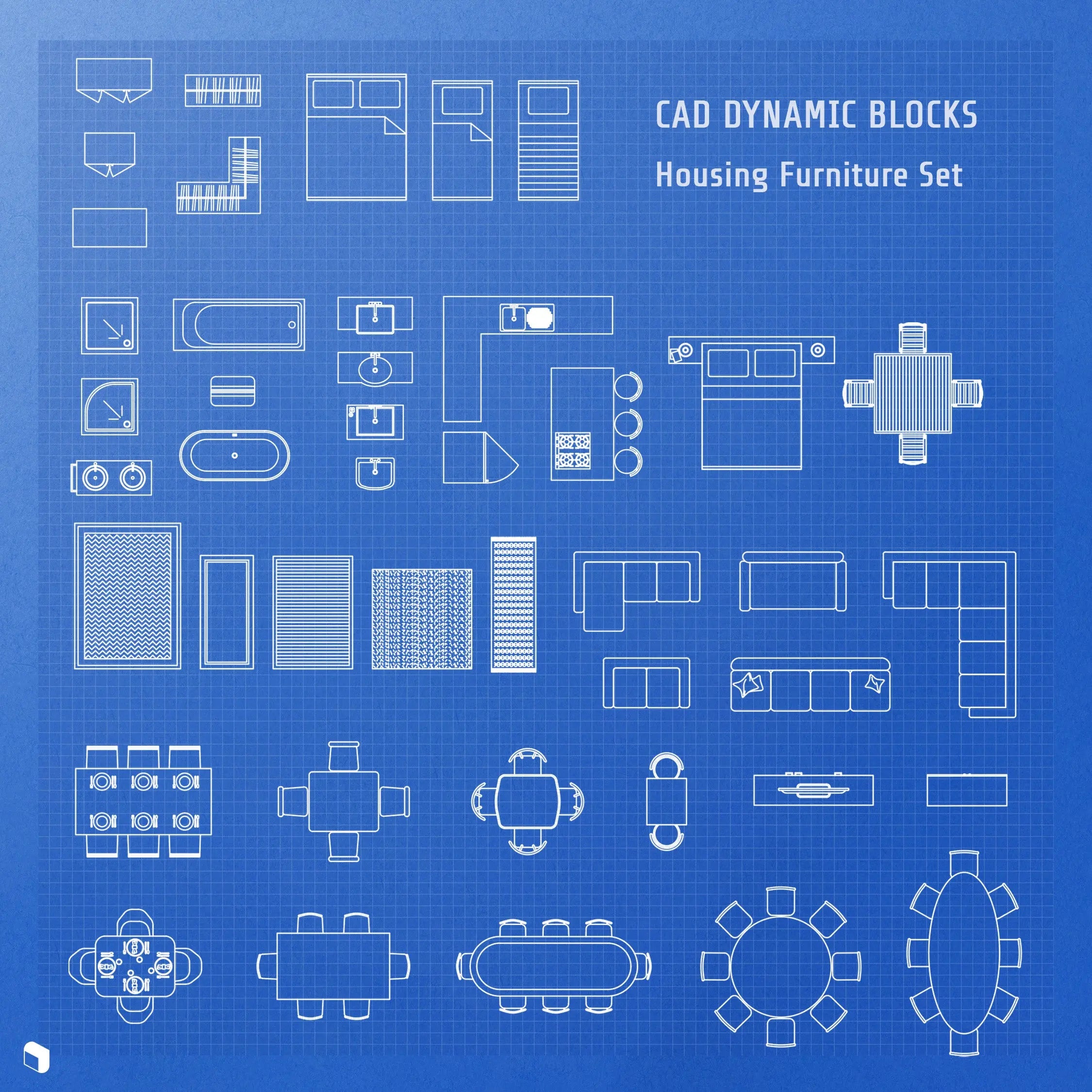 Cad Dynamic Blocks Housing Furniture Set PNG - Toffu Co