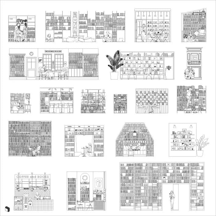 Cad Book Cafe Digital Artwork drawings | Toffu Co