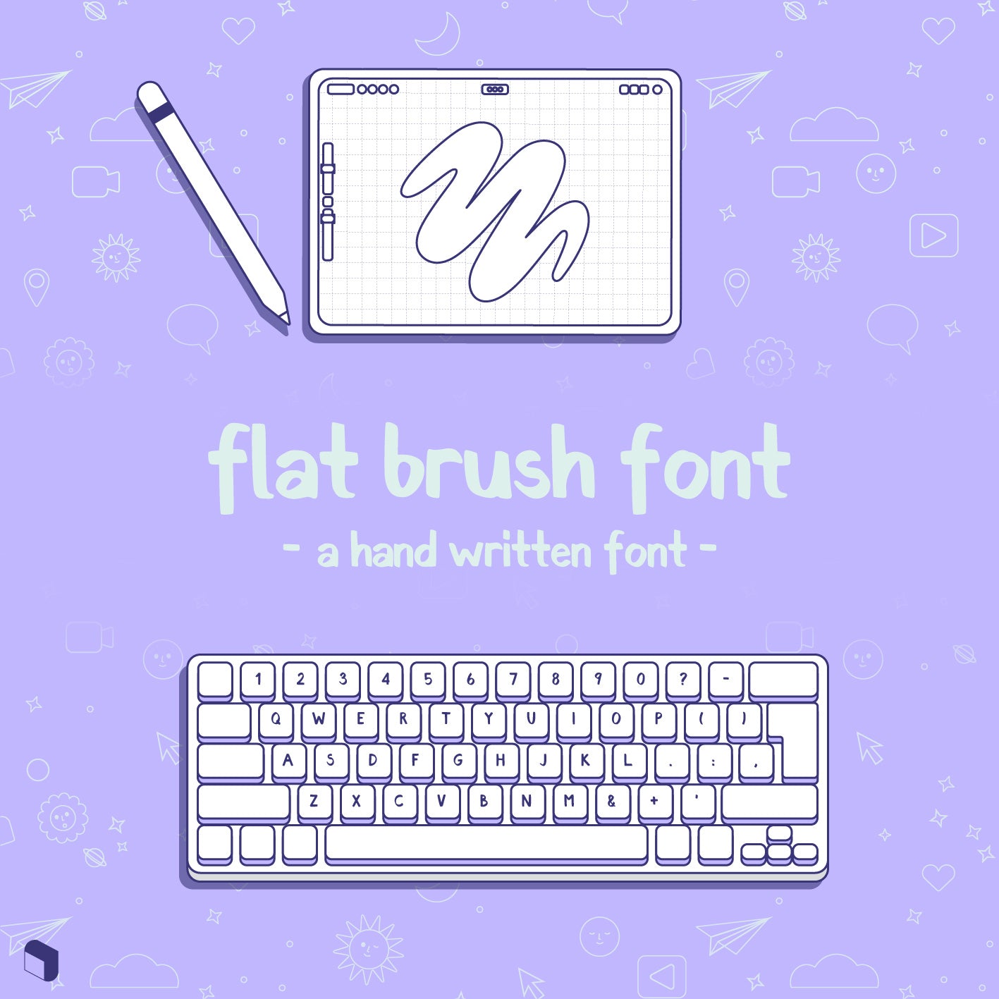 Flat Brush Font PNG - Toffu Co