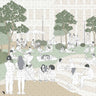 Flat Vector Urban Square Park Zone Digital Artwork drawings | Toffu Co