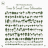 Photoshop Trees & Small Trees Silhouette Brushes Digital Artwork drawings | Toffu Co