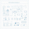 Flat Vector Kitchen Furniture Clutter and Plans - Toffu Co