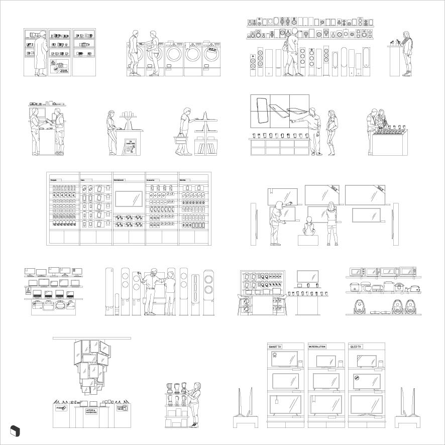 Cad Electronics Store Digital Artwork drawings | Toffu Co