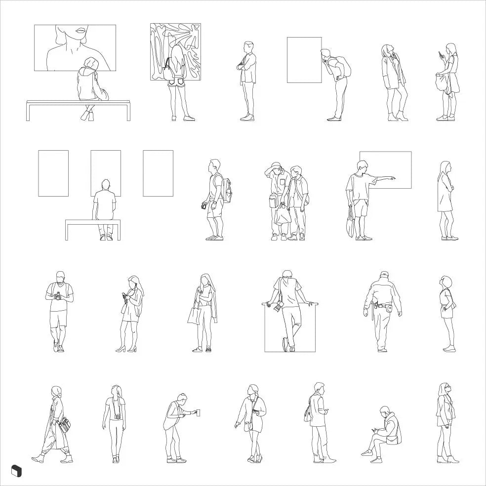 Cad Exhibition People Digital Artwork drawings | Toffu Co