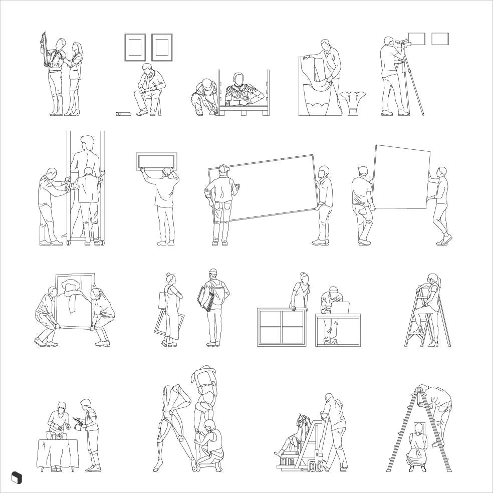 Cad Exhibition People 2 Digital Artwork drawings | Toffu Co