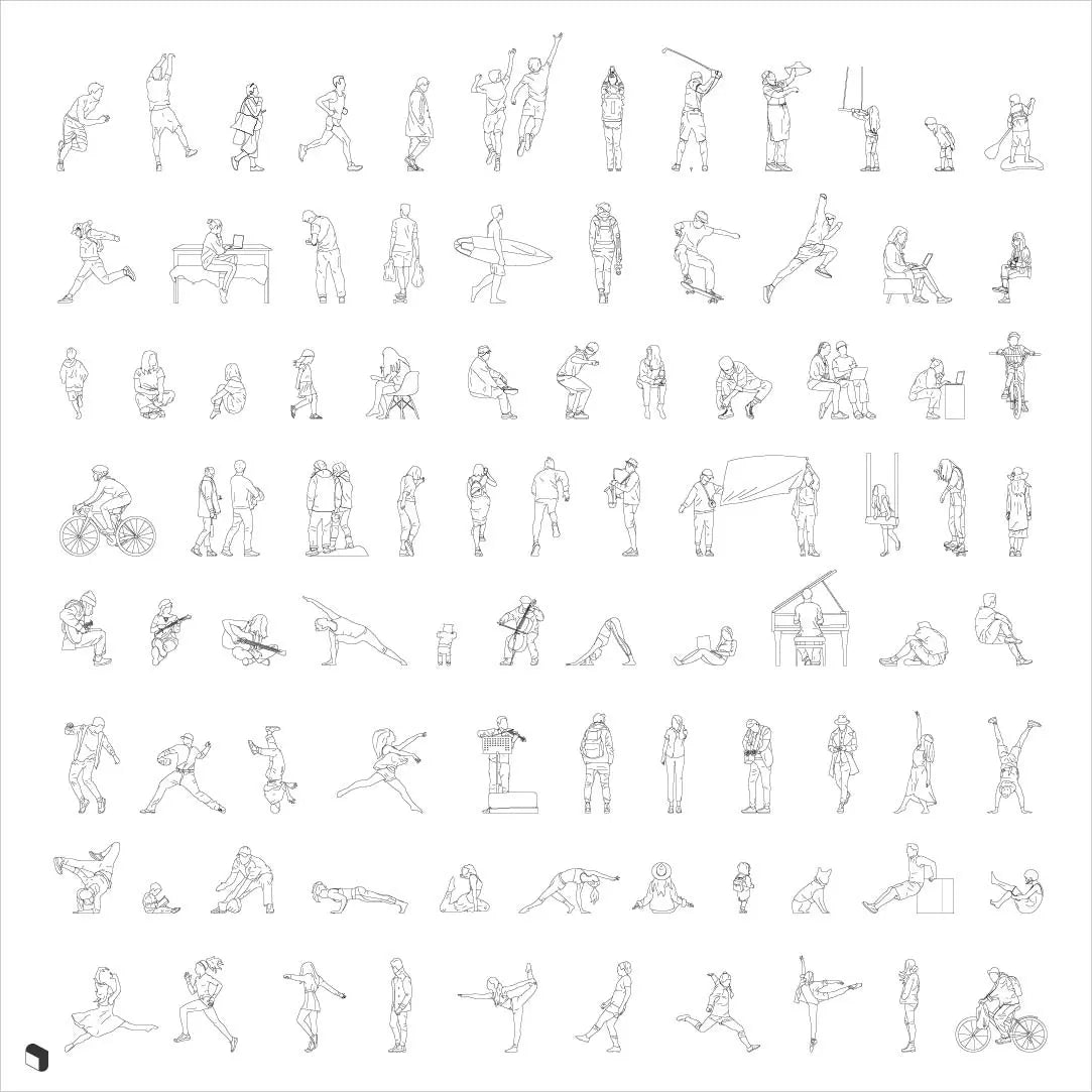 Cad General People Digital Artwork drawings | Toffu Co